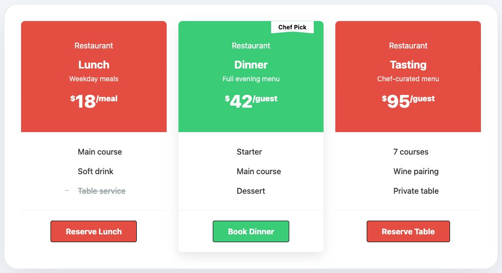 Fusion Pricing Tables Skin 06 - Flat Design